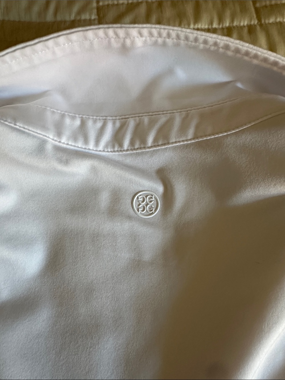 GFore White Sleeveless Polo Top with Black and Green Chevron size LG - Picture 6 of 6